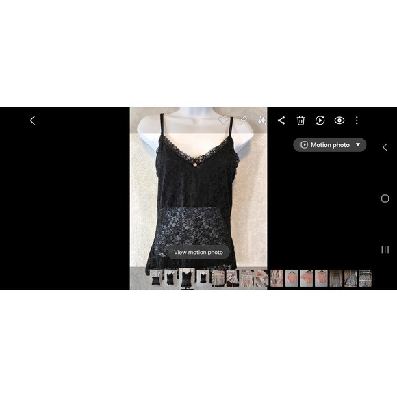 GUC Secret Treasures Cami Tank Top Womens Large Black Floral Lace Whimsigoth Y2K - Picture 5 of 11